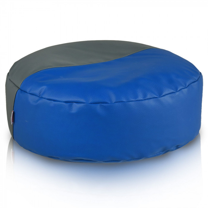 Pouf poggiapiedi Ecopelle Blu