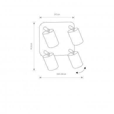 EYE SPOT WHITE IV lampada da soffitto 19,5 cm 6017