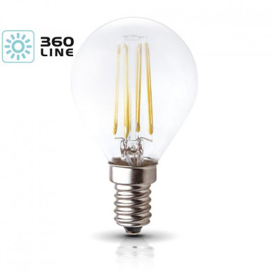 FILAMENT LED E14 4W lampadina decorativa, calda 3000K, G45 a sfera