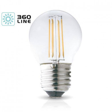 FILAMENT LED E27 4W lampadina decorativa, calda 3000K, G45 a sfera