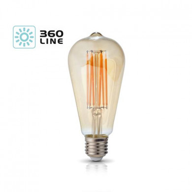 FILAMENT LED E27 7W calda 2700K lampadina a goccia ST64