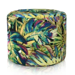 Pouf Rotondo Cilindro - Tessuto Stampato Premium