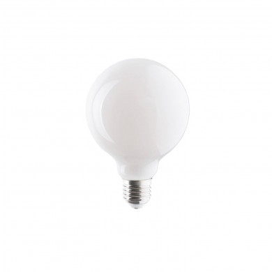 E27 8W caldo 3000K lampadina a sfera in vetro lampadina LED senza collare G95 lattiginosa 9177