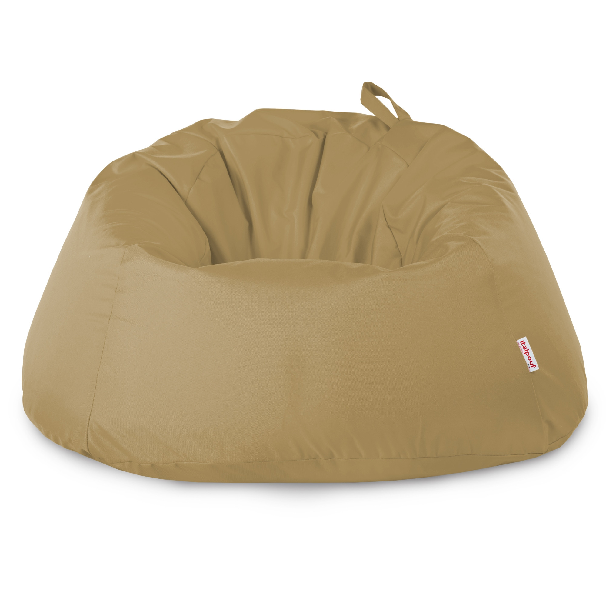 Pouf seduta sacco da esterno grande beige. Pouf in nylon da balcone