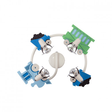TRAIN IV lampada da parete/lampada da soffitto 59 cm 4xE27 | blu/verde 4065