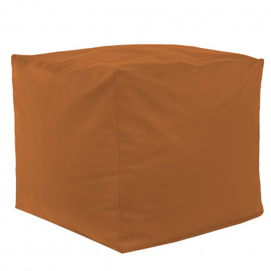 Marrone chiaro Pouf Cubo Ecopelle