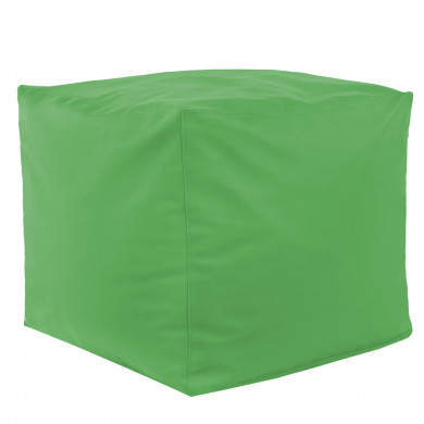 Verde Pouf Cubo Ecopelle