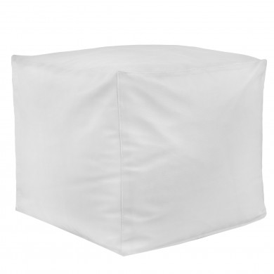 Bianco Pouf Cubo Ecopelle