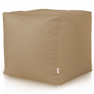 Beige Pouf Giardino Da Esterno Cubo