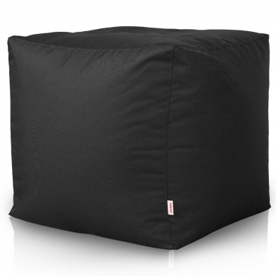 Nero Pouf Giardino Da Esterno Cubo