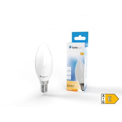 Lampadina LED C35 E14 5W 360° MILK 610lm calda