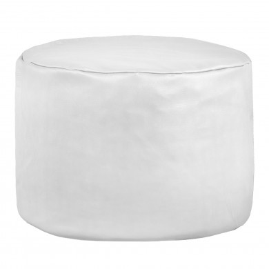 Bianco Pouf Cilindro Ecopelle