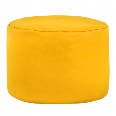 Giallo Pouf Cilindro Ecopelle