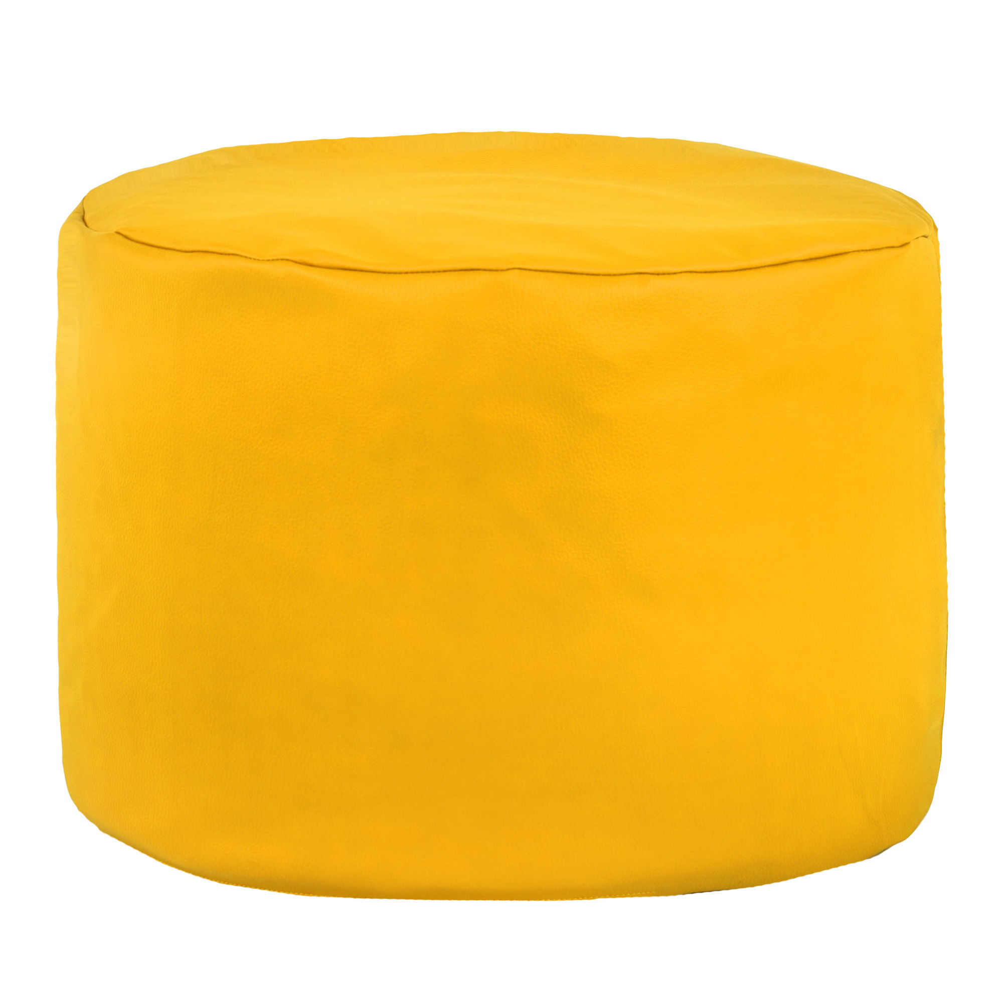 Pouf da soggiorno ecopelle certificata giallo. Pouf carino per bambini