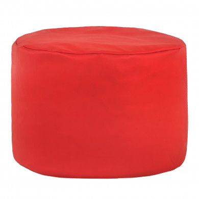 Rosso Pouf Cilindro Ecopelle