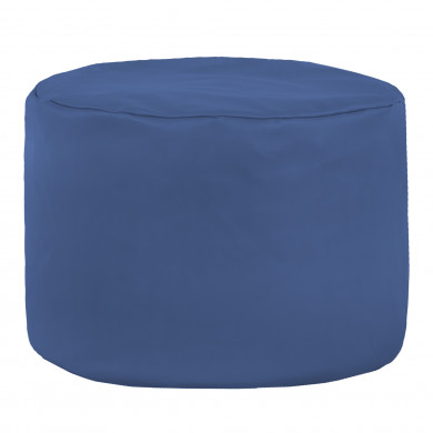 Blu Pouf Cilindro Ecopelle