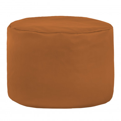 Marrone Chiaro Pouf Cilindro Ecopelle