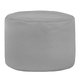 Grigio Chiaro Pouf Cilindro Ecopelle