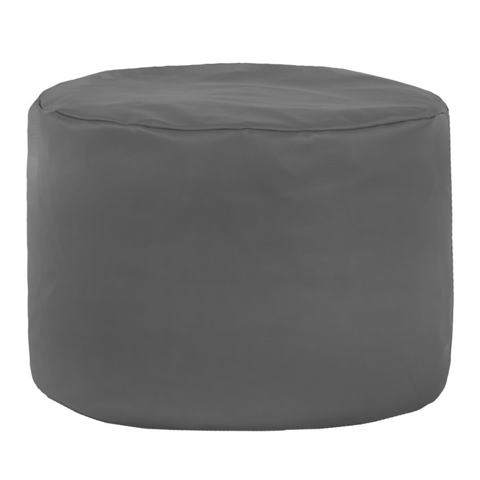 Grigio Pouf Soggiorno Ecopelle Cilidro Polistirolo