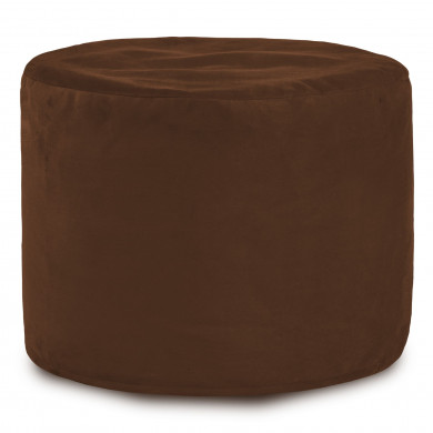 Marrone Pouf Tessuto Velluto Cilindro