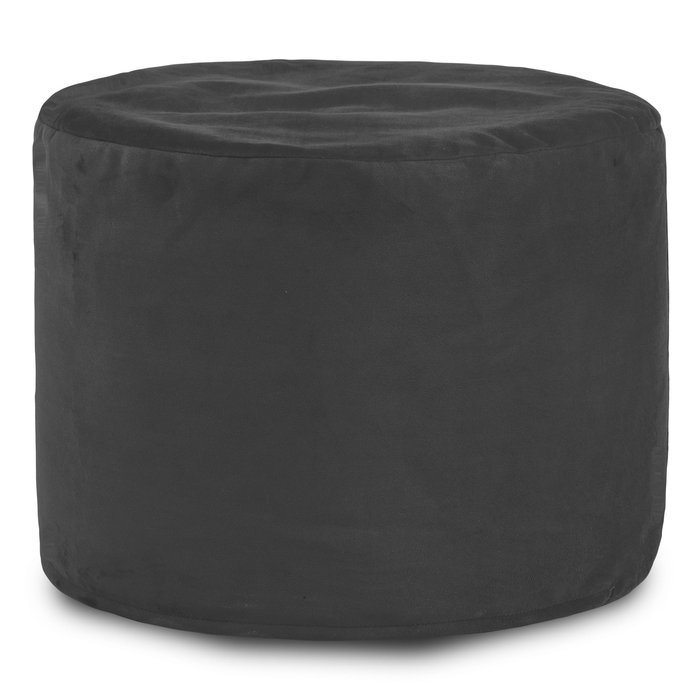 Grigio Pouf Tessuto Cilindro Morbido