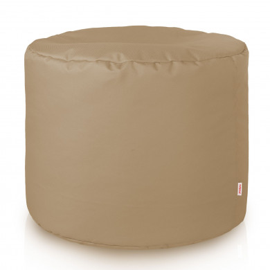 Beige Pouf Da Esterno Cilindro Nylon