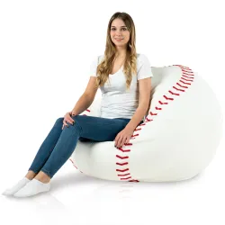 Pouf baseball in colori vivaci per un'atmosfera divertente