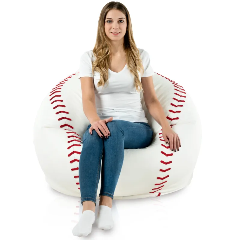 Pouf baseball realizzato in materiali resistenti per uso all'aperto