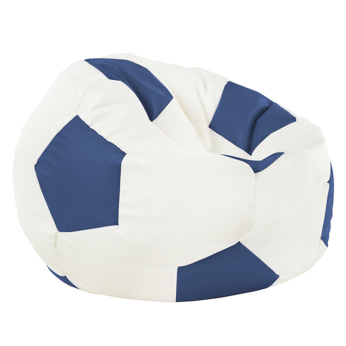 Blu Pouf Calcio Ecopelle Moderno