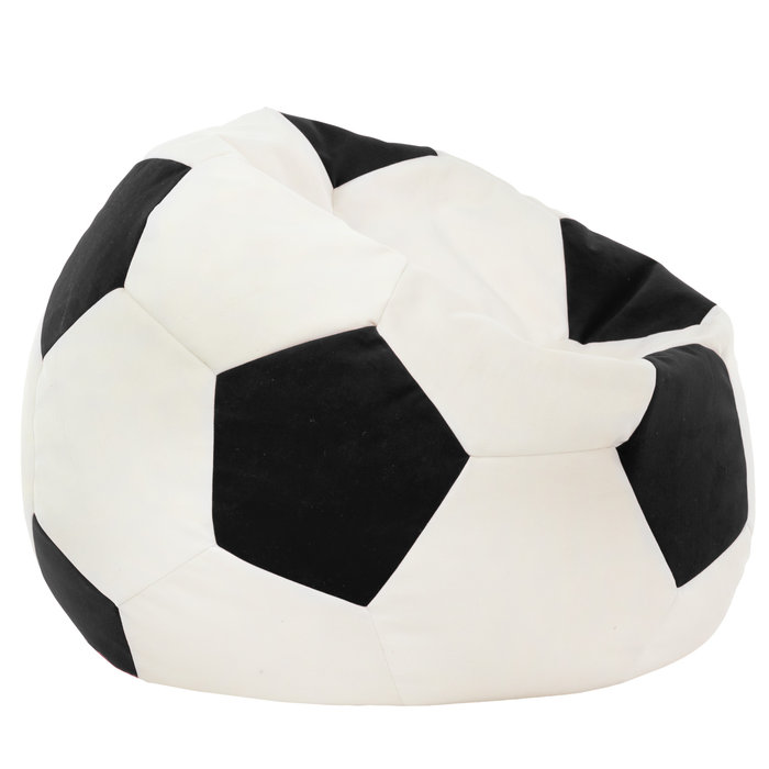 Nero Pouf Poltrona Calcio Classico Tessuto
