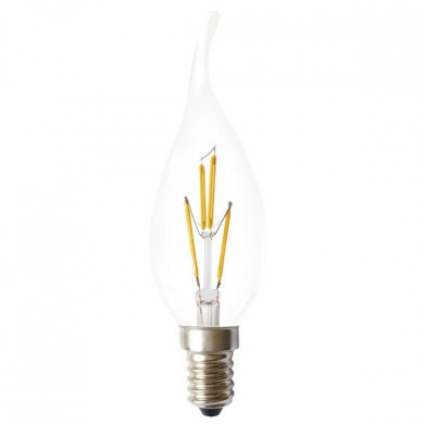 Lampadina LED FILAMENT E14 3W calda 1800K fiamma di candela C35-6