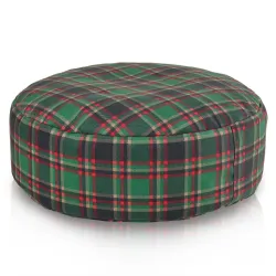 Pouf Poggiapiedi Rotondo - Tessuto Stampato Premium