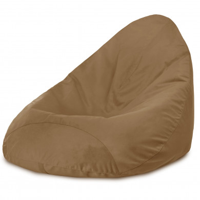 Beige Pouf Poltrona Sacco XXL Velluto