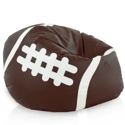 Poltrona Pouf Pallone Marrone scuro Rugby - Ecopelle