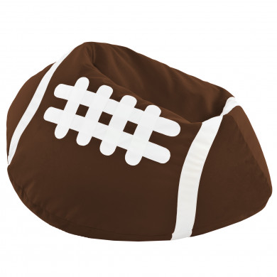 Marrone Pouf Pallone Morbido Rugby Velluto