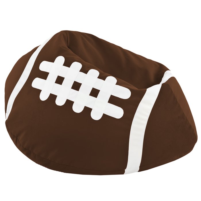 Marrone scuro Pouf Pallone Morbido Rugby Classico