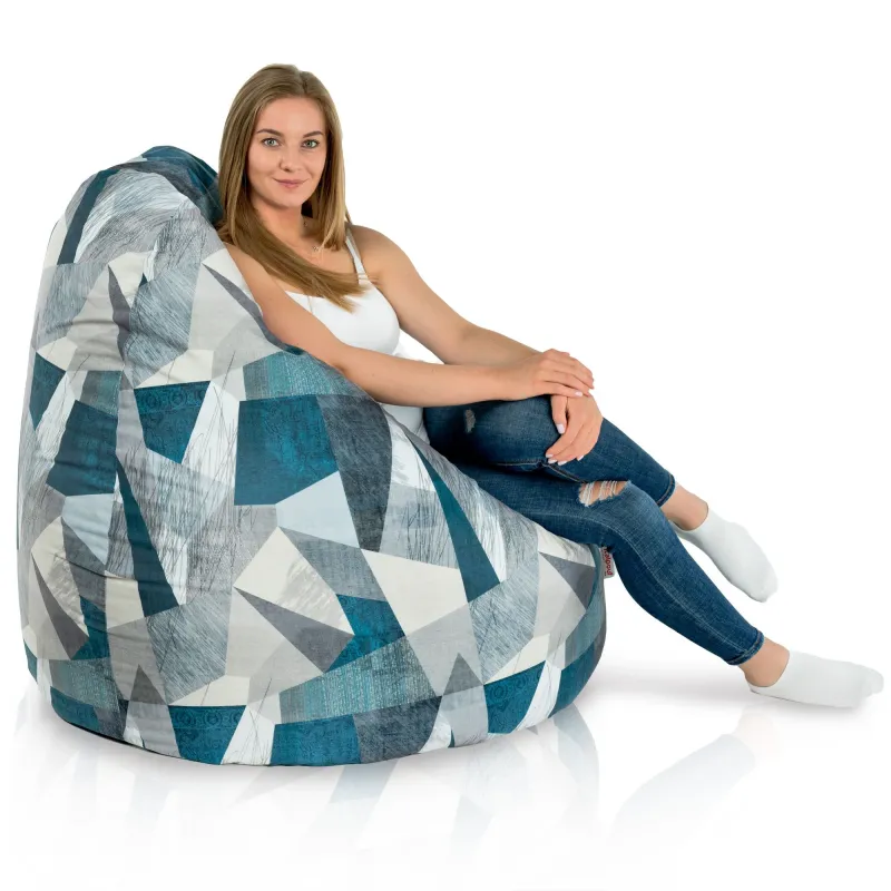 Poltrona Pouf Sacco XXL per adulti Gigante - Tessuto Stampato Premium – vista 3