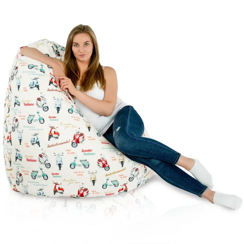 Poltrona Pouf Sacco XXL per adulti Gigante - Tessuto Stampato Premium – vista 17