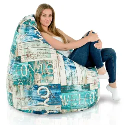 Poltrona Pouf Sacco XXL per adulti Gigante - Tessuto Stampato Premium – vista 109