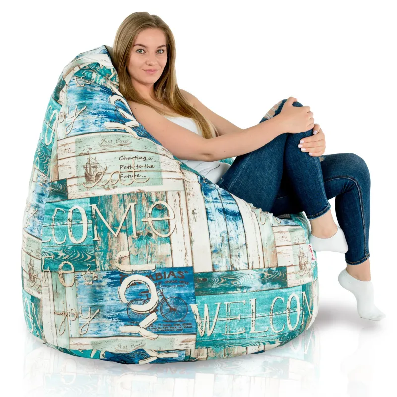Poltrona Pouf Sacco XXL per adulti Gigante - Tessuto Stampato Premium – vista 109