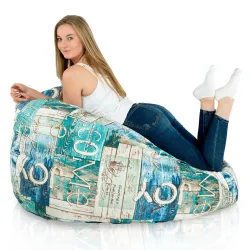 Poltrona Pouf Sacco XXL per adulti Gigante - Tessuto Stampato Premium – vista 110