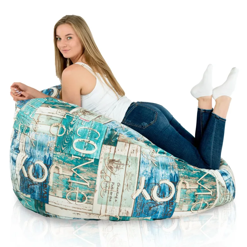 Poltrona Pouf Sacco XXL per adulti Gigante - Tessuto Stampato Premium – vista 110