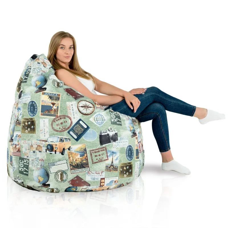 Poltrona Pouf Sacco XXL per adulti Gigante - Tessuto Stampato Premium – vista 119