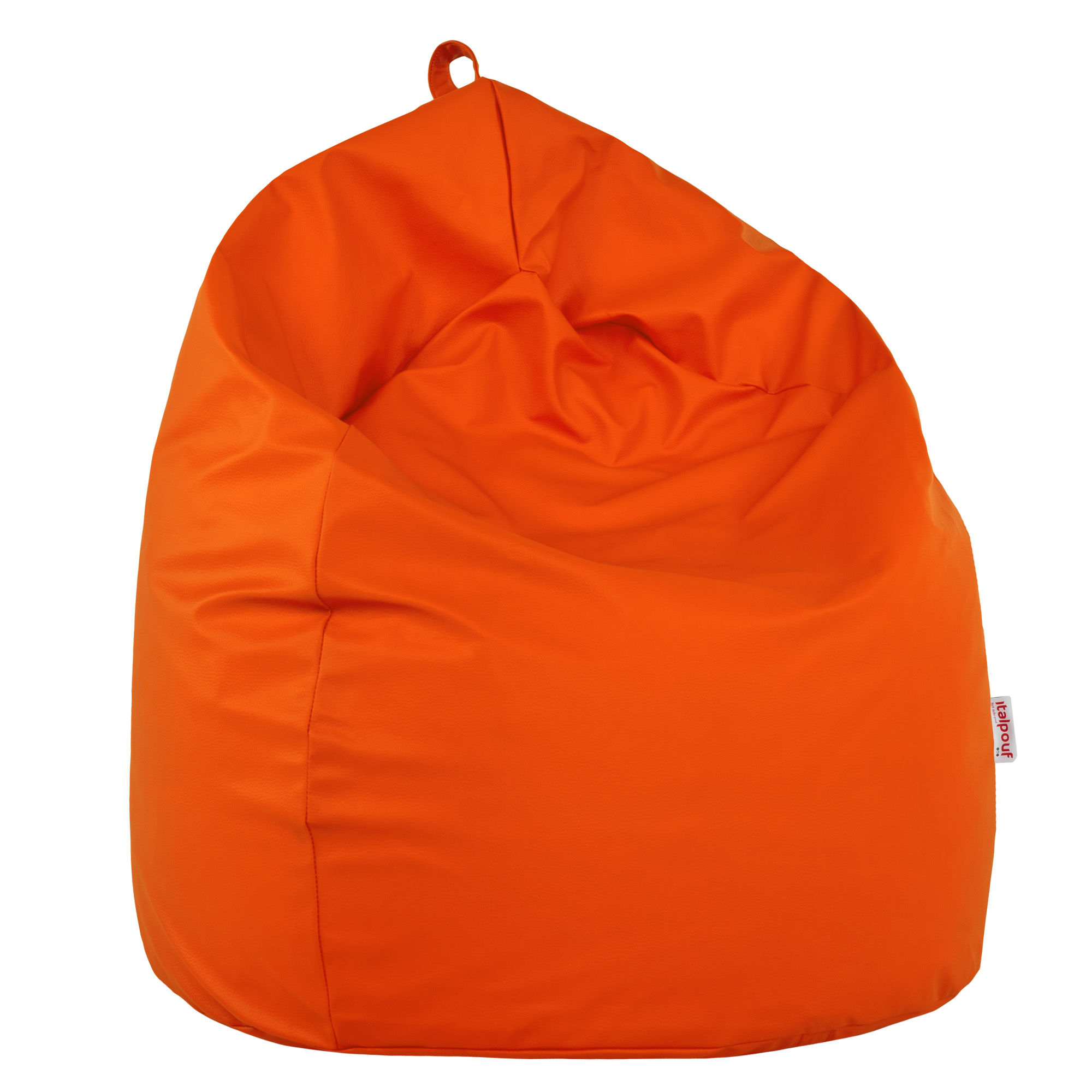 Pouf sacco per bambini arancione da camera di bambini. Pouf a pera