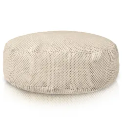 Pouf Poggiapiedi Rotondo - Velluto Testurizzato Dot