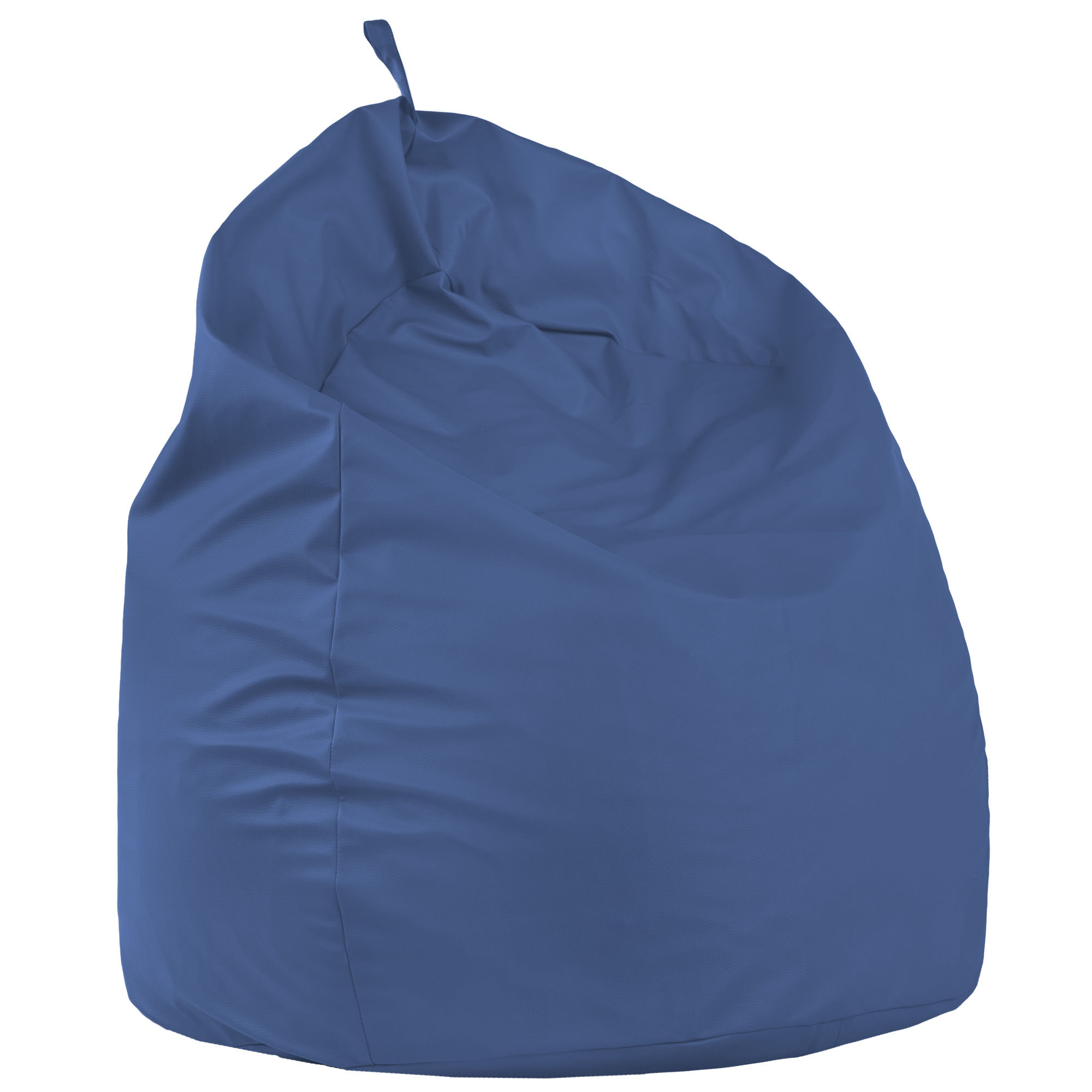 Pouf sacco gigante xxl blu in ecopelle. Pouf fagiolo grande da salotto