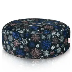 Pouf Poggiapiedi Rotondo - Tessuto Stampato Premium