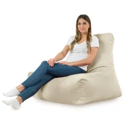 Poltrona Pouf Sacco con Schienale Bali - Velluto Soft