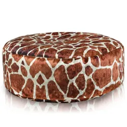 Pouf Poggiapiedi Rotondo - Tessuto Stampato Premium