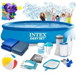 INTEX 28158 Piscina Gonfiabile 457 x 84 cm 15-in-1 + Macchina Bolle OMAGGIO